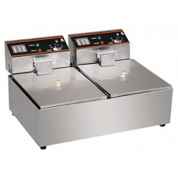 Фритюрница GoTech HEF-82A двойная (6+6 л, 550х430х290мм, 2,5 + 2,5 кВт, 220-240В, 50-60 Гц, 9 кг)