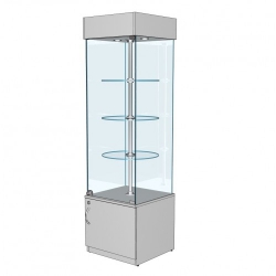Витрина стеклянная с крутящимися полками 500х500хh1900 мм
